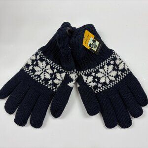 Gloves - Men's Heavy Knit Navy/ Snowflake - Unisex - OS- NWT
